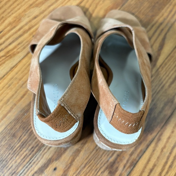 Com & Sens Missy Slingback Suede Cork Wedge Sandal Shoe Tan size 7.5 - Picture 6 of 12